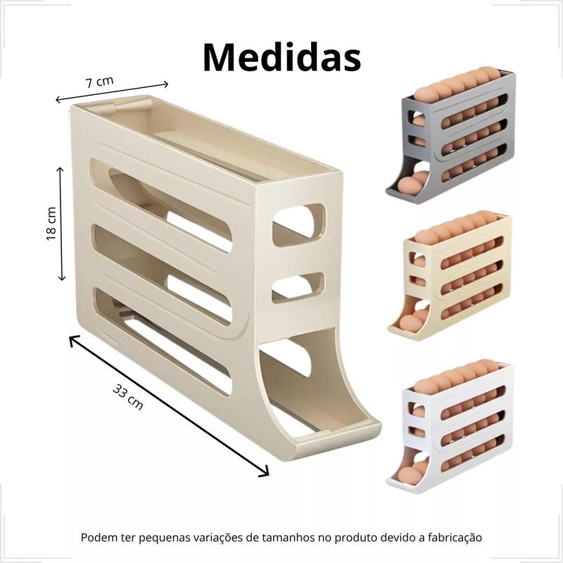 DeslizaEgg - Porta Ovos para Geladeira com Rolamento Automático 🔥